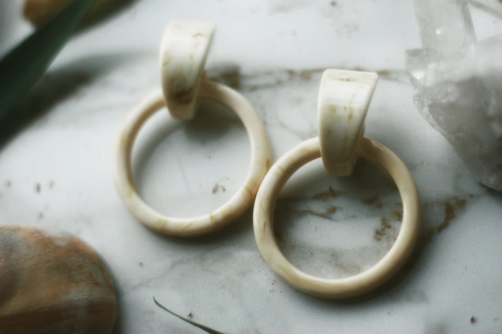 Leopard Tortoise-Shell Drop Hoops