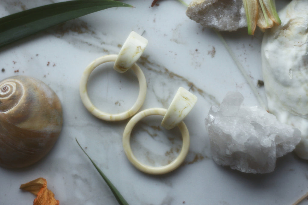 Leopard Tortoise-Shell Drop Hoops