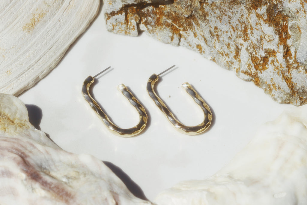 Geometric Oval Hoops