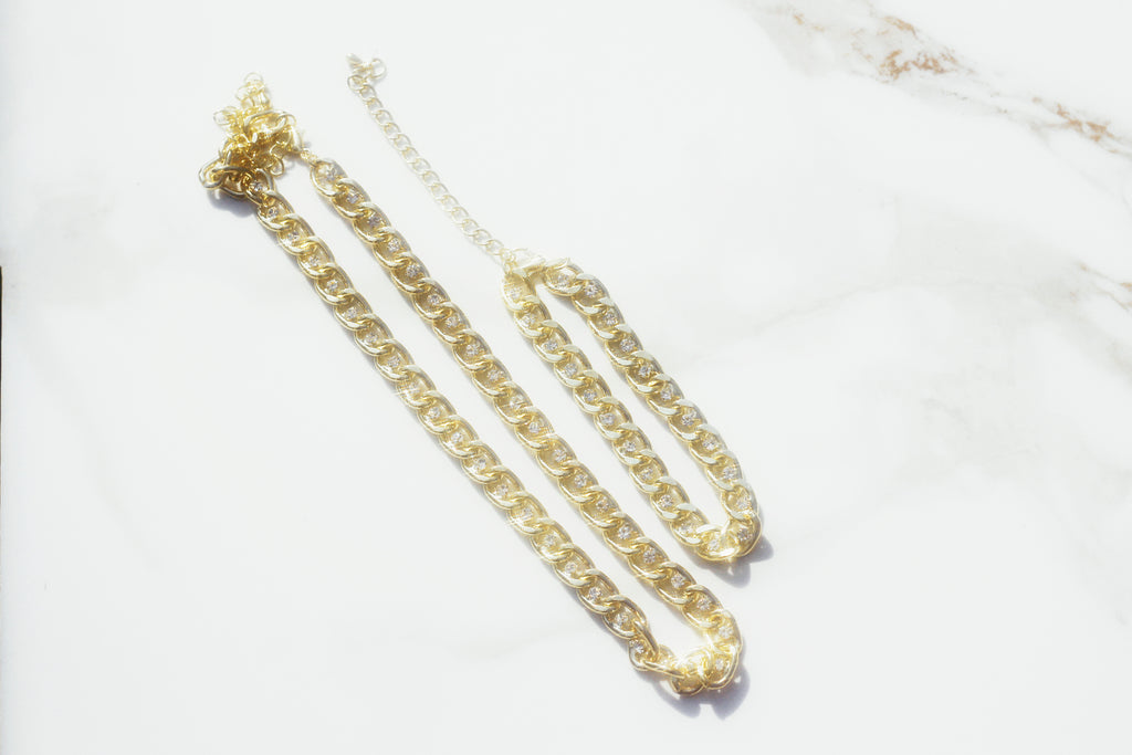 Stone Studded Curb Chains