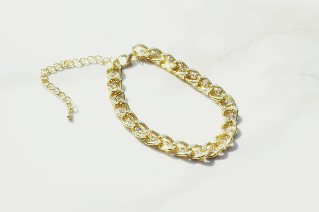 Stone Studded Curb Chains