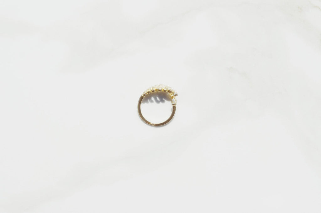 Petit Micro Pavé Frond Ring