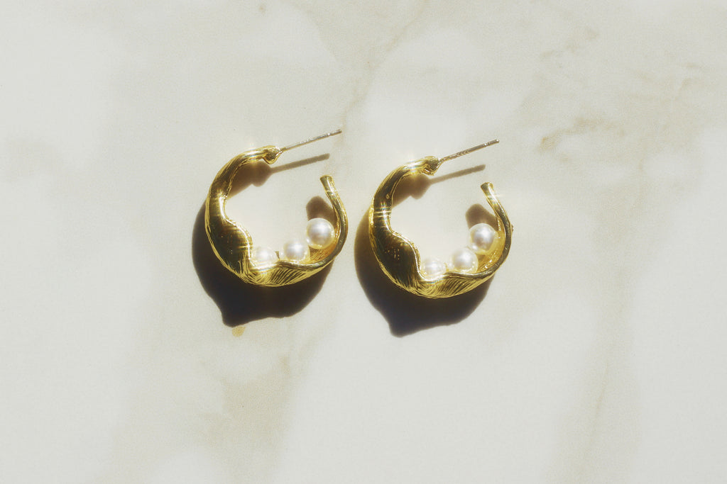 Lustrous Pearl Hoops