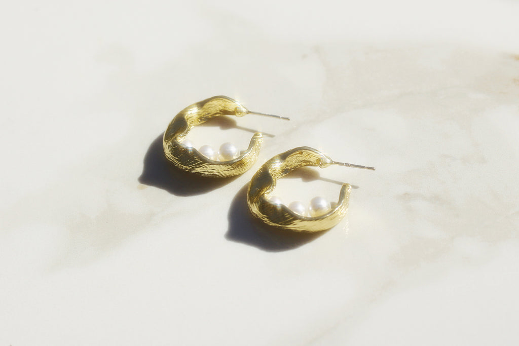 Lustrous Pearl Hoops