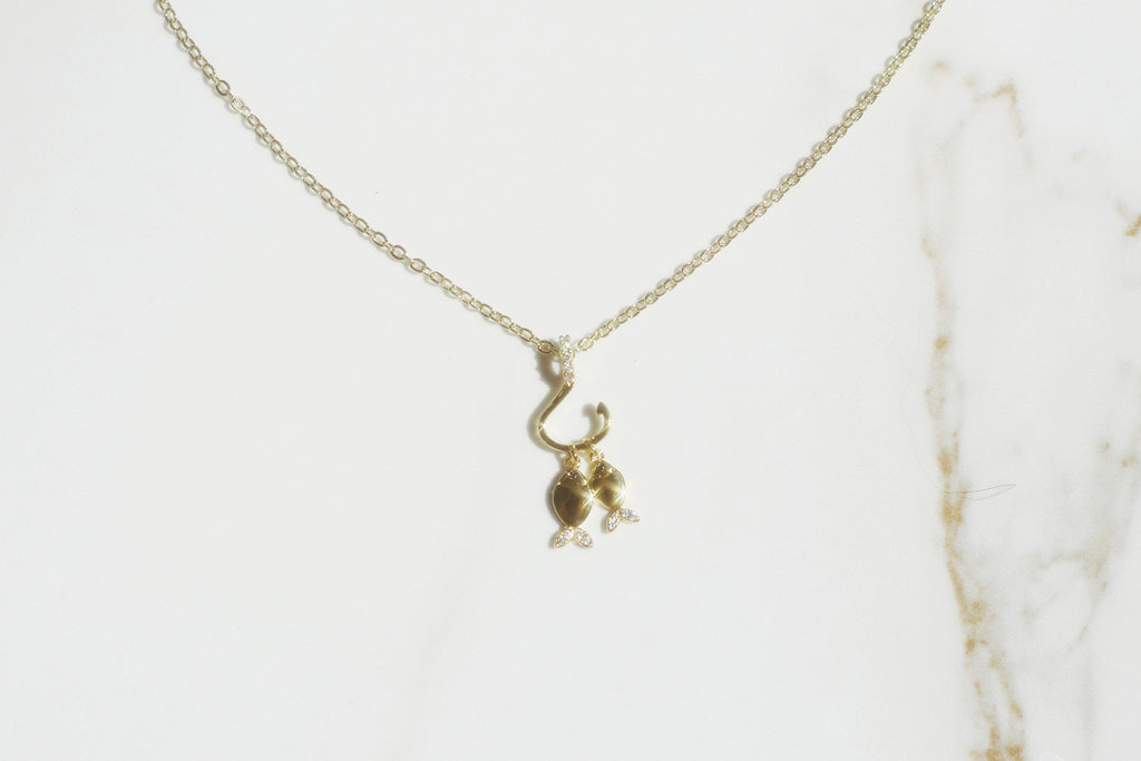 Tiny Double Fish Necklace