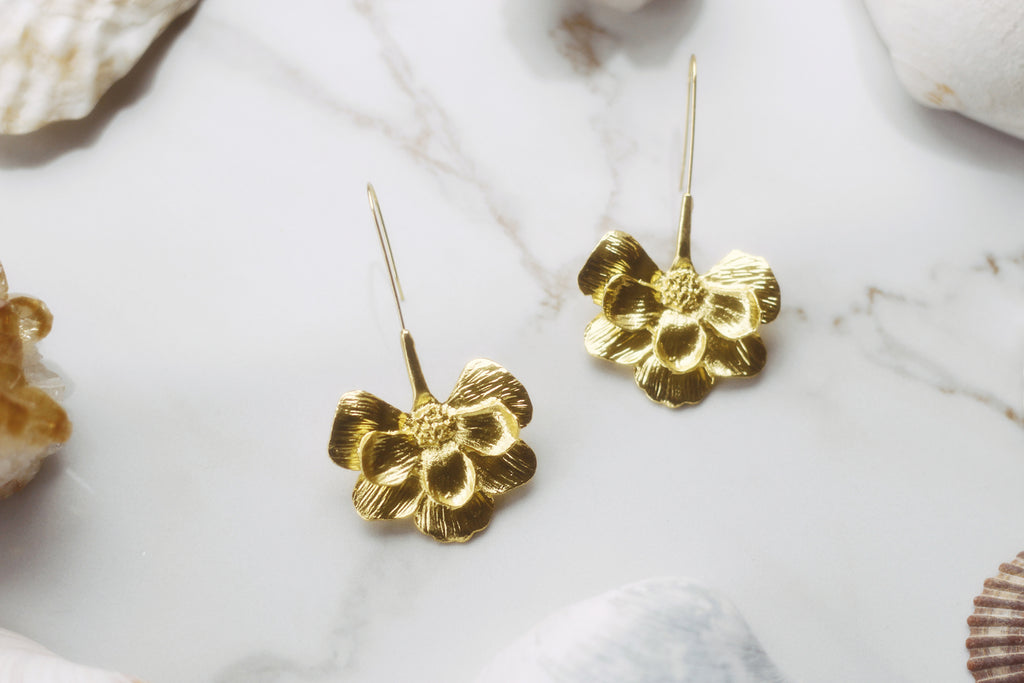 Half Flower Drop Earring