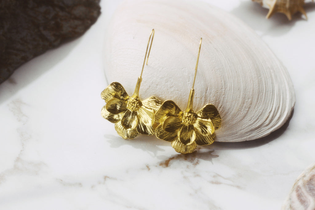 Half Flower Drop Earring