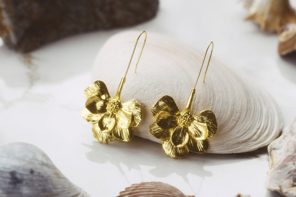 Half Flower Drop Earring