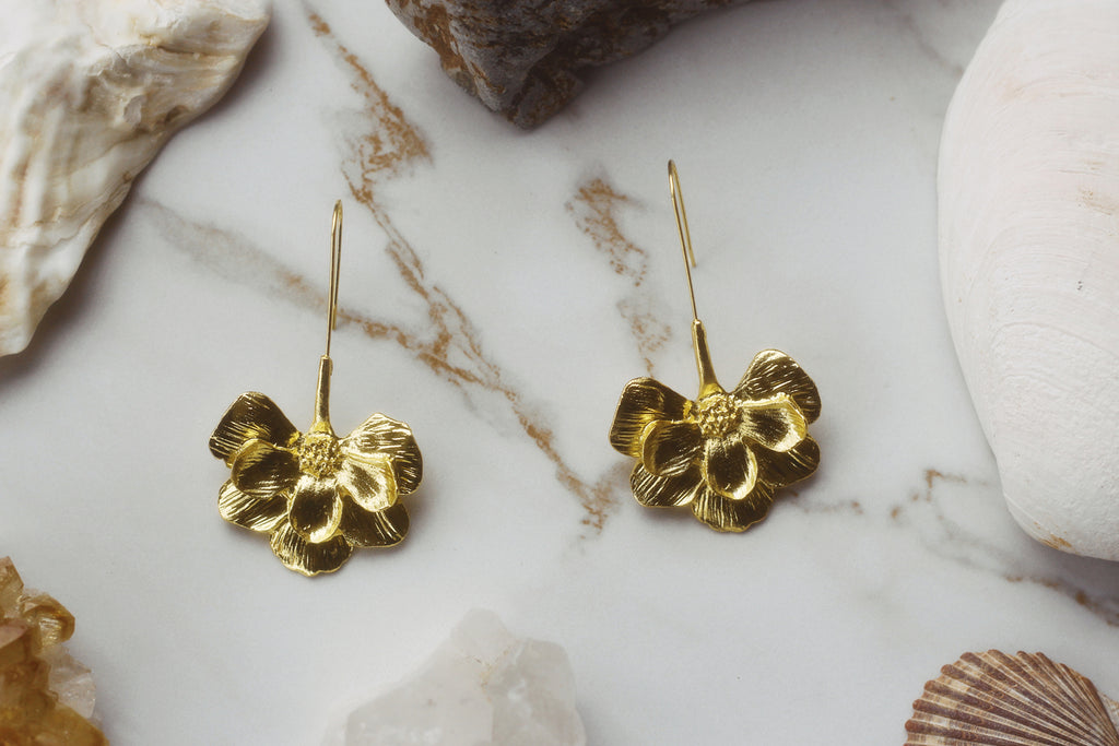 Half Flower Drop Earring