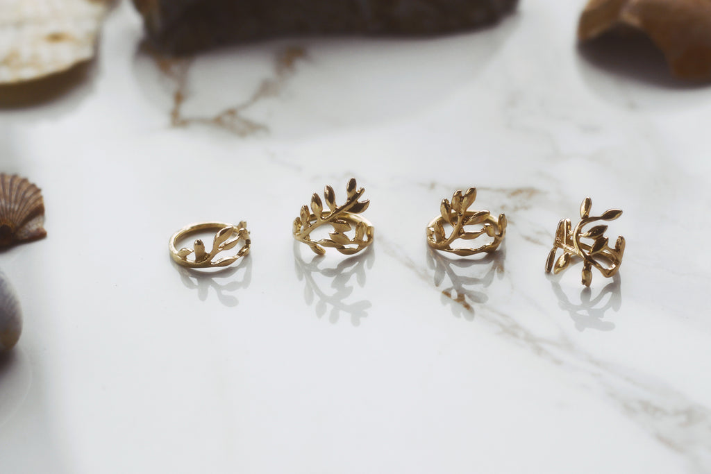 Leafy Vine Ring Set