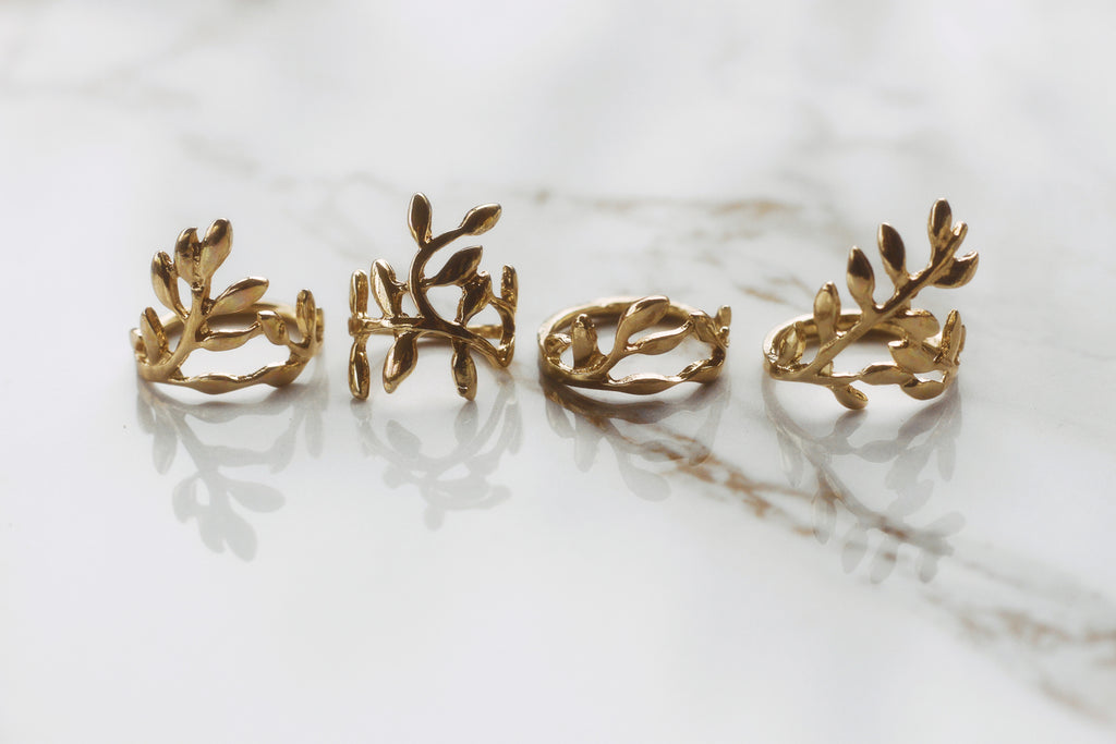 Leafy Vine Ring Set